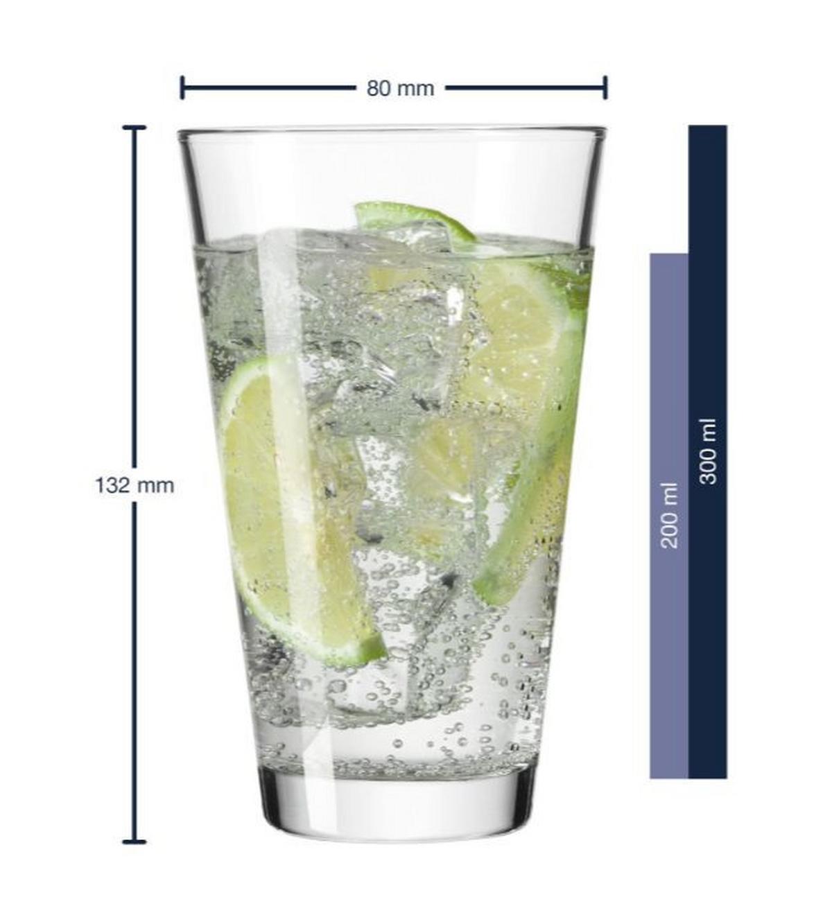 ZESTAW KUBKÓW 012674 - przejrzysty, Basics, szkło (0,3l) - Leonardo