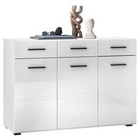 KOMODA BC 1065 - biały wysoki połysk/czarny, Design, materiał drewnopochodny/tworzywo sztuczne (120/83/40cm) - Carryhome