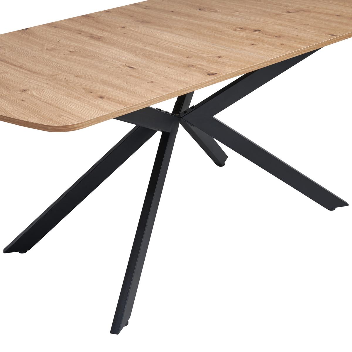 STÓŁ DO JADALNI BENE AZ - czarny/dąb artisan, Konventionell, materiał drewnopochodny/metal (160-200/90/75cm) - MID.YOU