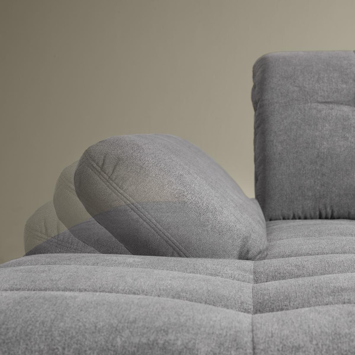 Wohnlandschaft Sanfino in Grau - Chromfarben/Grau, Holz/Holzwerkstoff (187/401/270cm) - Premium Living