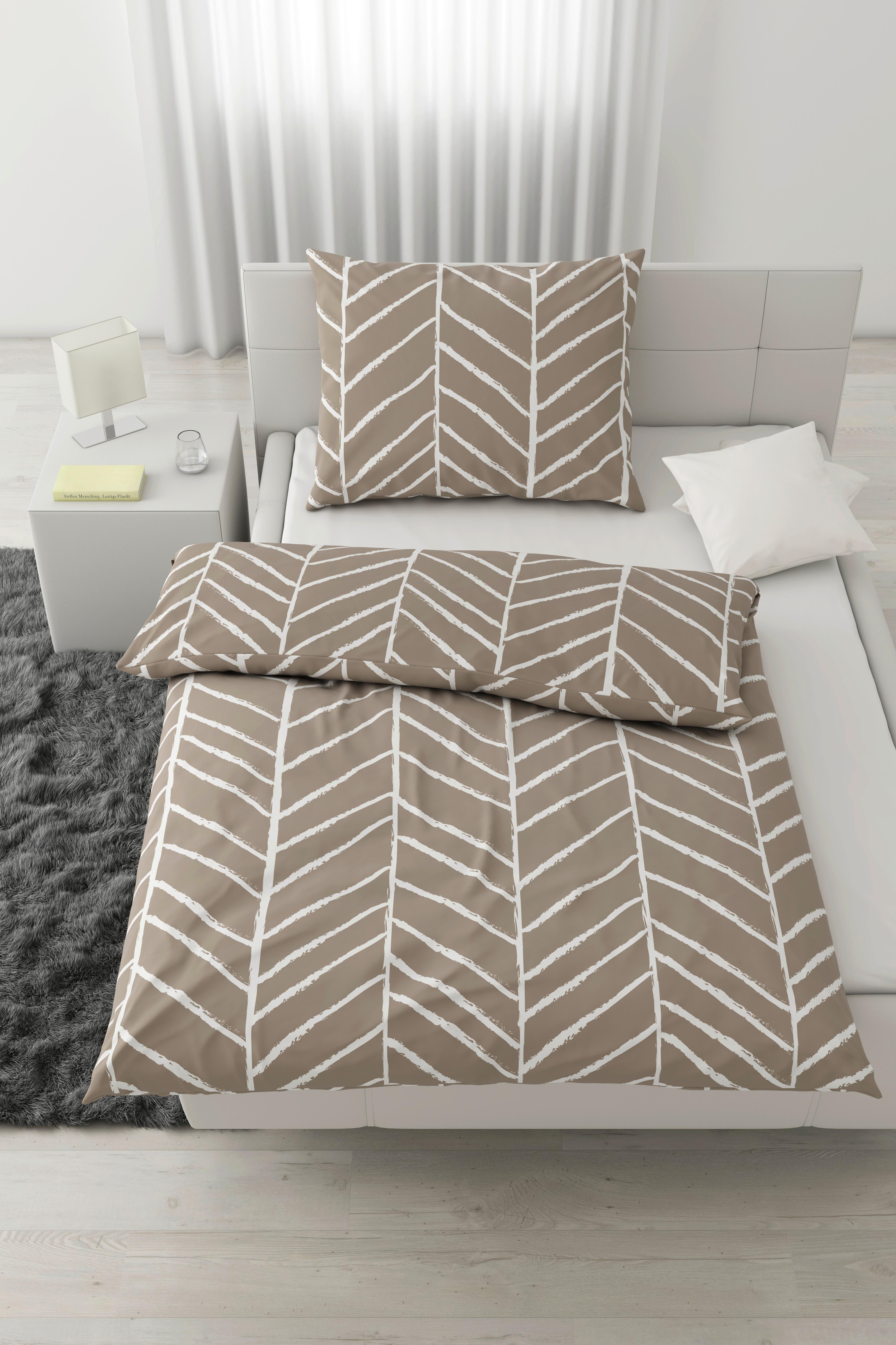 Lenjerie de pat Marble, cca. 140x200/50x70cm - bej, Konventionell, textil (140/200cm) - Modern Living