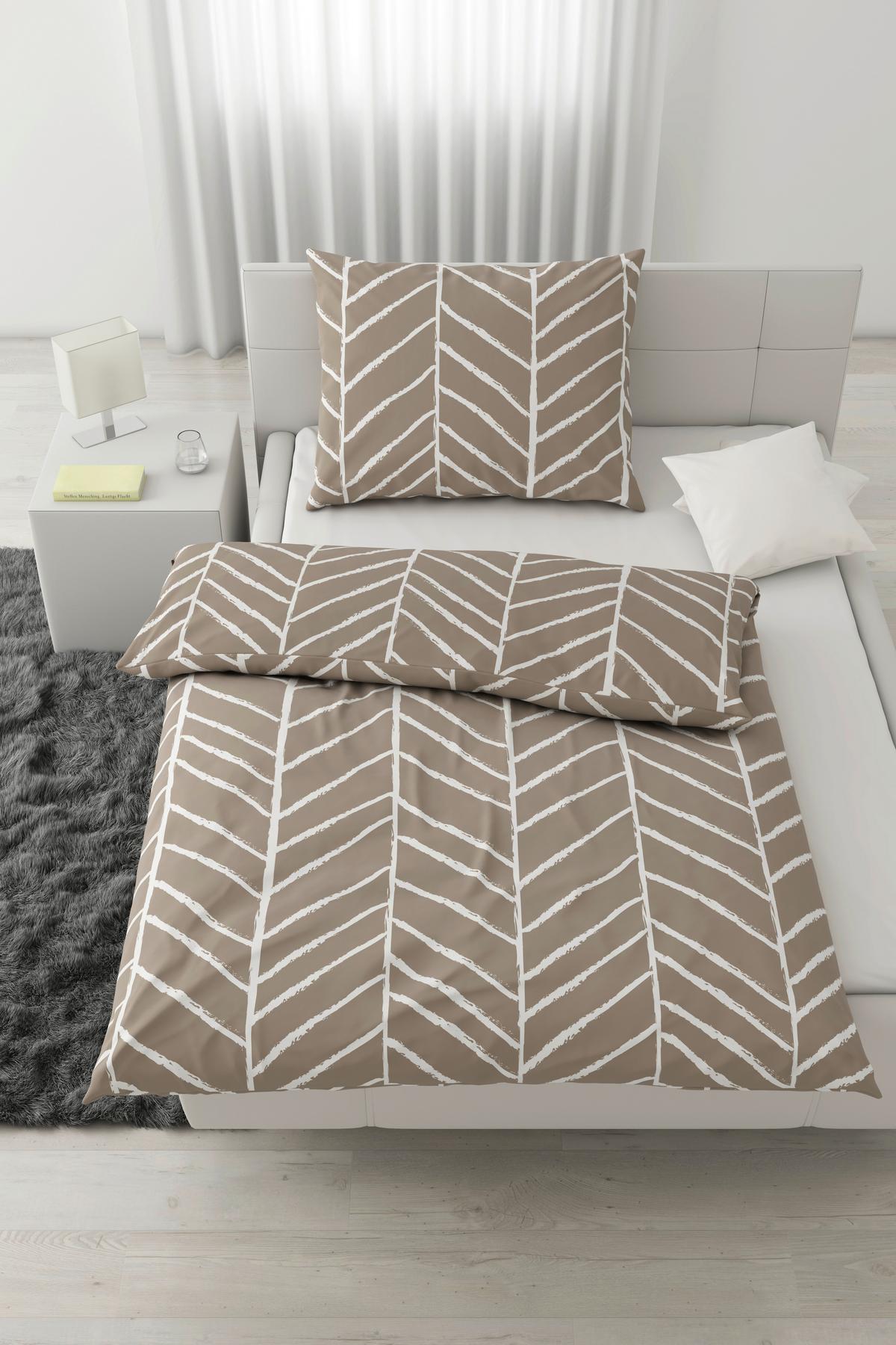 Lenjerie de pat Marble, cca. 140x200/50x70cm - bej, Konventionell, textil (140/200cm) - Modern Living