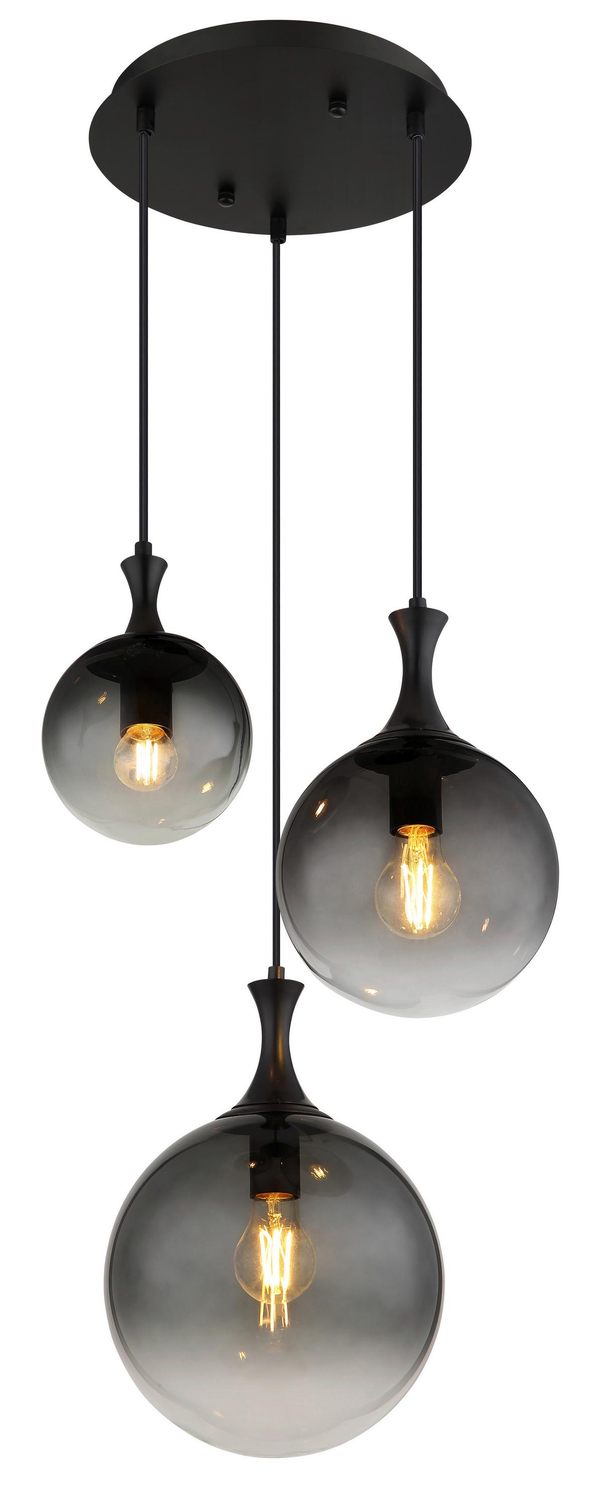 Függőlámpa 15885-3h - fekete, Design, műanyag/Üveg (39/141,5cm) - Globo