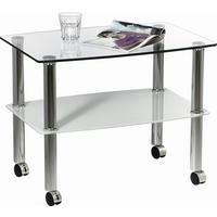 STOLIK BOCZNY MOBILE - przejrzysty/biały, Design, tworzywo sztuczne/metal (40/60/46cm) - Xora