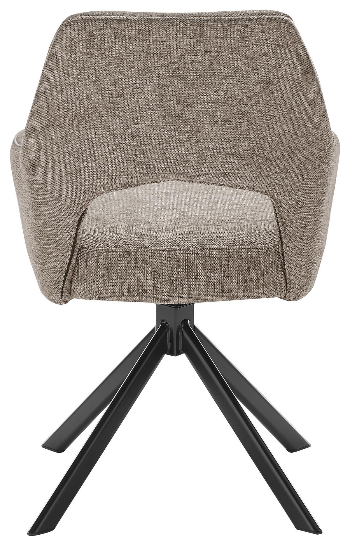 KRZESŁO Z PODŁOKIETNIKAMI WINSTON -MR- - czarny/taupe, Design, metal/tkanina (58/89/62cm) - SetOne by Musterring