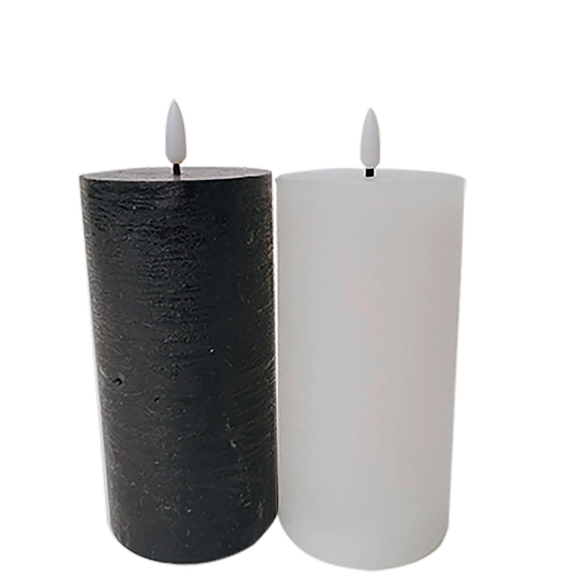 Kerze mit LED Mandy Weiß - Weiß (7,5/15cm) - Premium Living