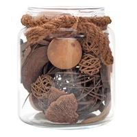 Dekoglas Flora - Braun, Lifestyle, Glas/Naturmaterialien (13,5/16,5/13,5cm) - Kayoom