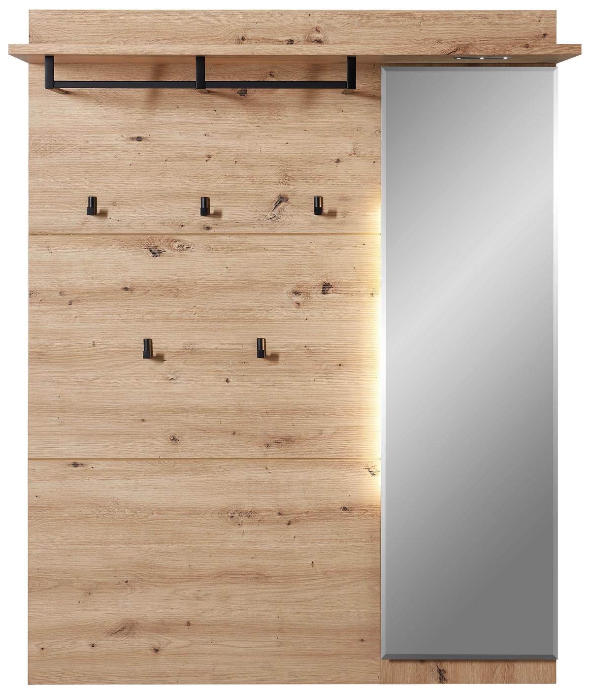 PANEL DO PRZEDPOKOJU DETROIT - dąb artisan, Design, materiał drewnopochodny/metal (120/153/30cm) - Voleo