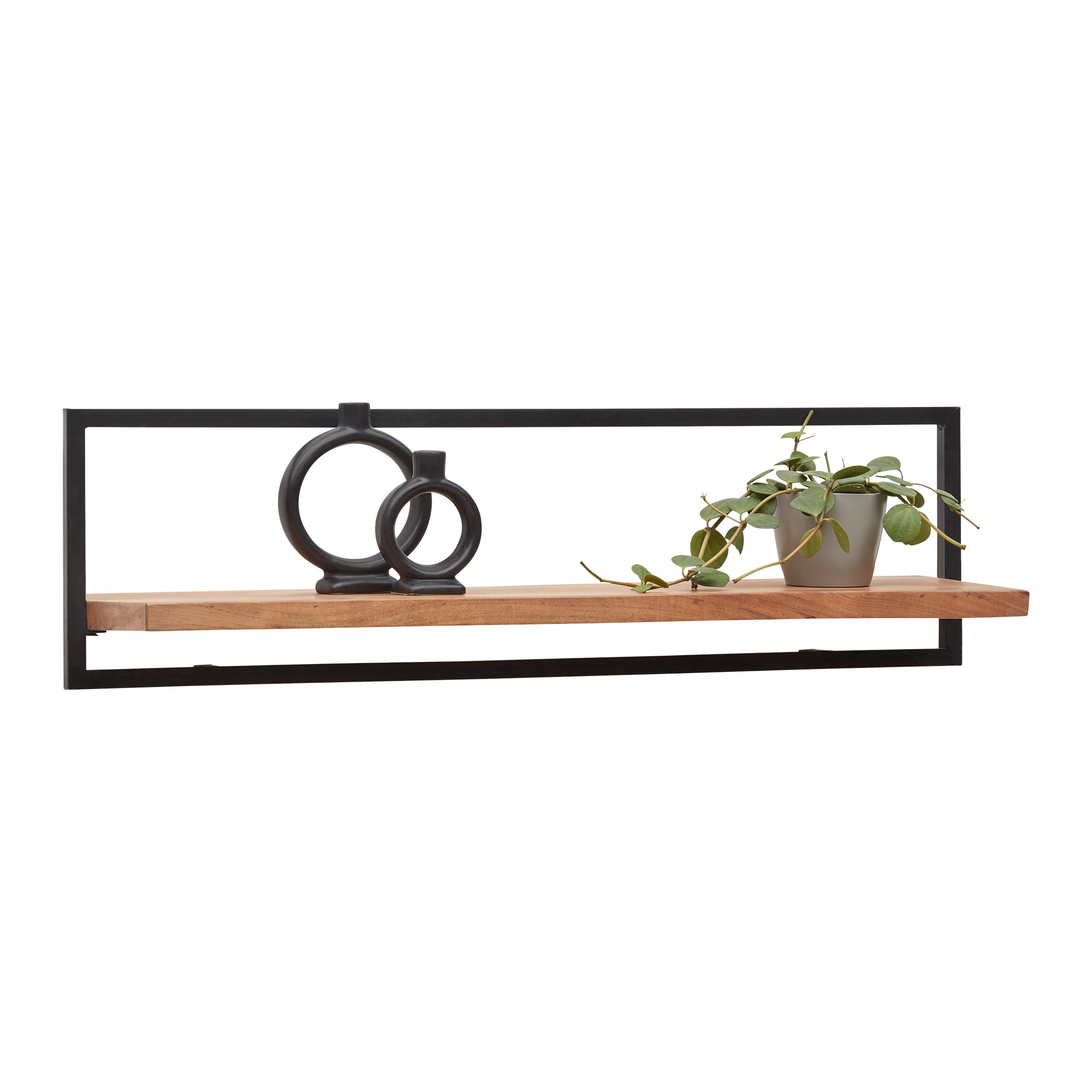 Wandboard Shiva Schwarz/Akaziefarben - Schwarz/Akaziefarben, MODERN, Holz/Metall (100/28/25cm) - Mömax