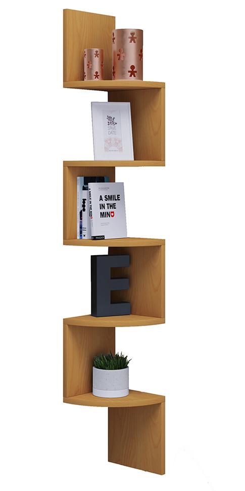 Eckregal MINTIS Buchefarben ca. 19x123x19 cm - Buchefarben, Basics, Holzwerkstoff (19,6/123,6/19,6cm) - MID.YOU