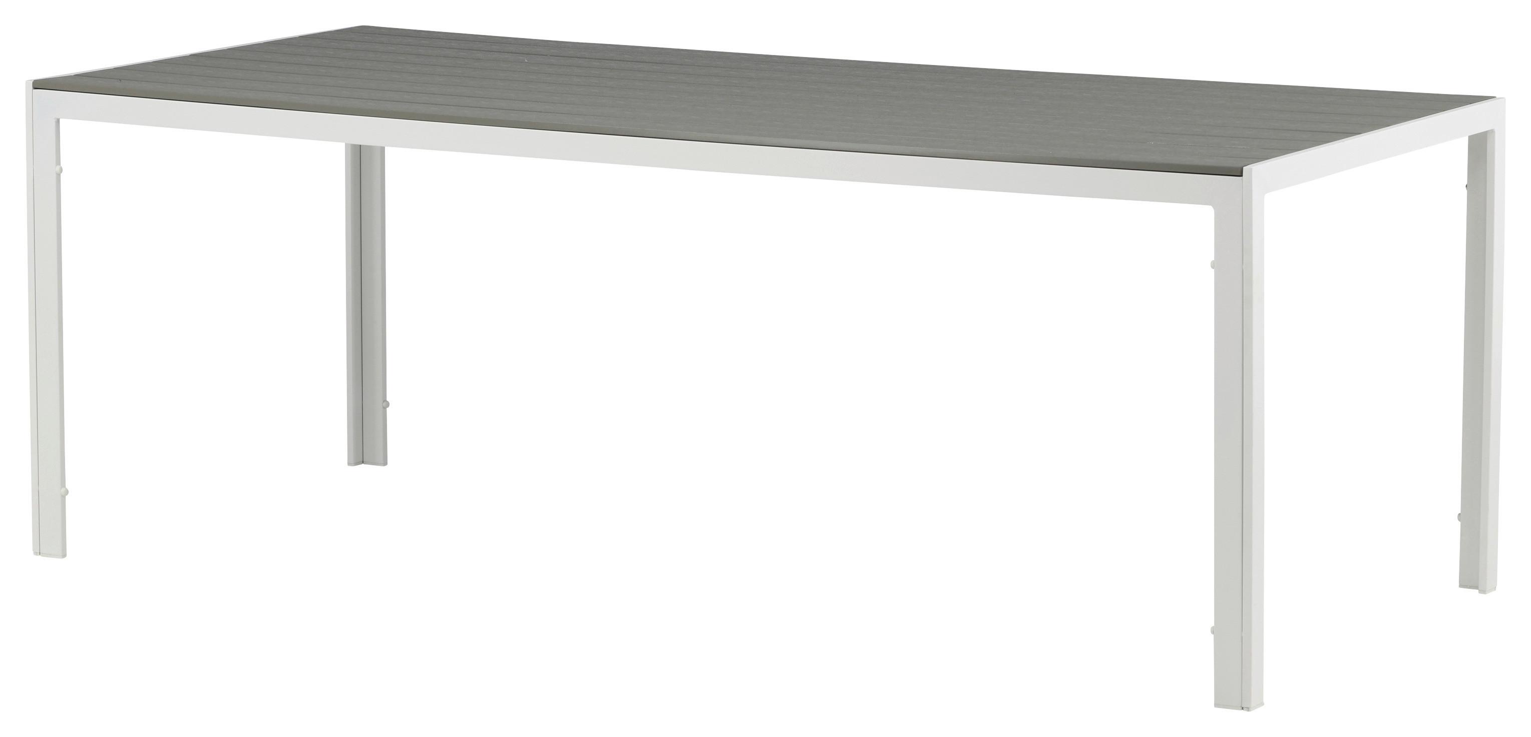 Gartentisch Break ca. 205x90x75 cm Grau/Weiß - Weiß/Grau, KONVENTIONELL, Metall (205/90/75cm) - Gardenson