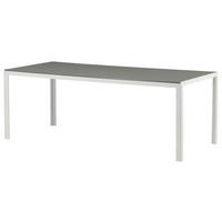 Gartentisch Break ca. 205x90x75 cm Grau/Weiß - Weiß/Grau, KONVENTIONELL, Metall (205/90/75cm) - Gardenson