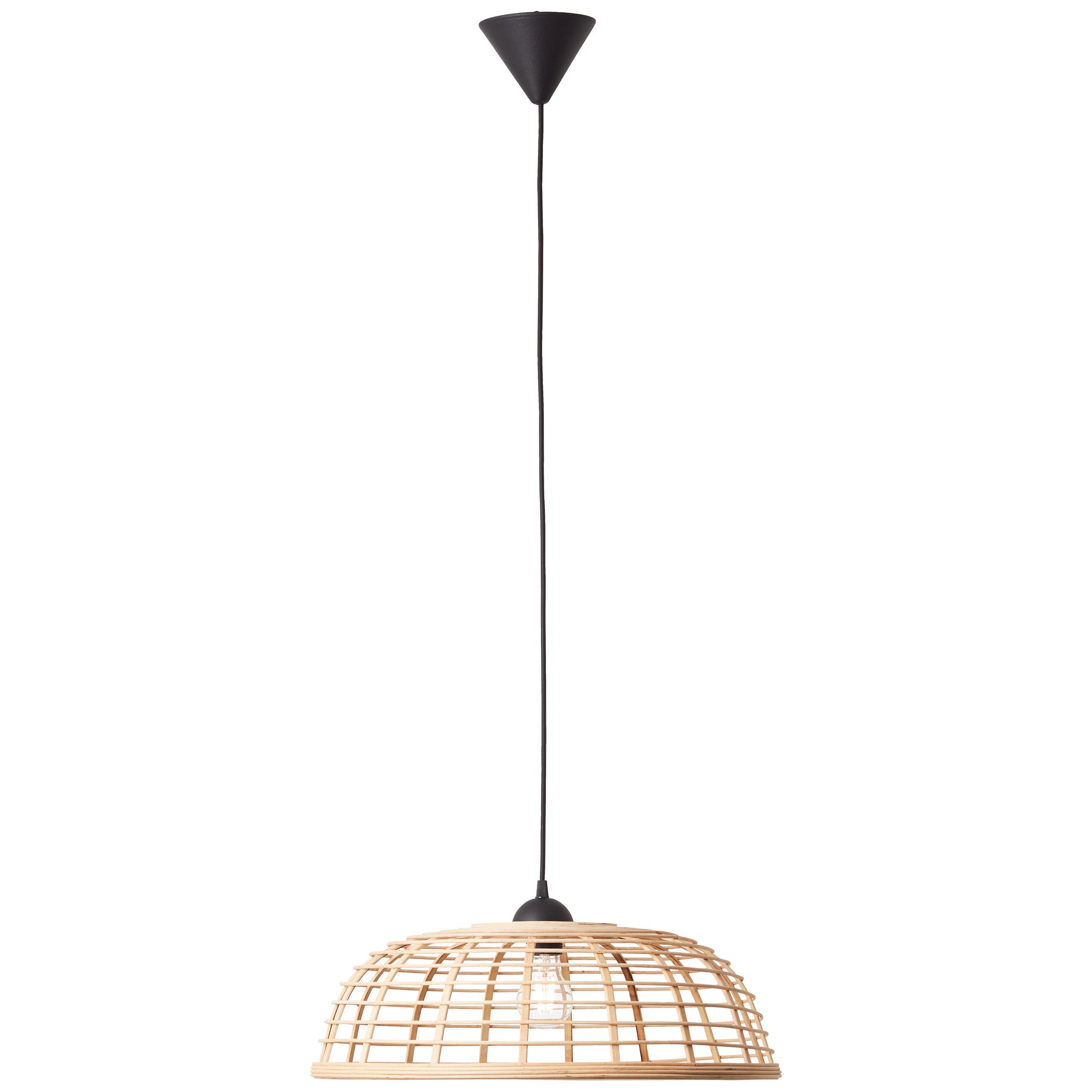Hängeleuchte Crosstown Schwarz max. 40 Watt - Schwarz, Natur, Holz/Kunststoff (48/130cm) - Brilliant