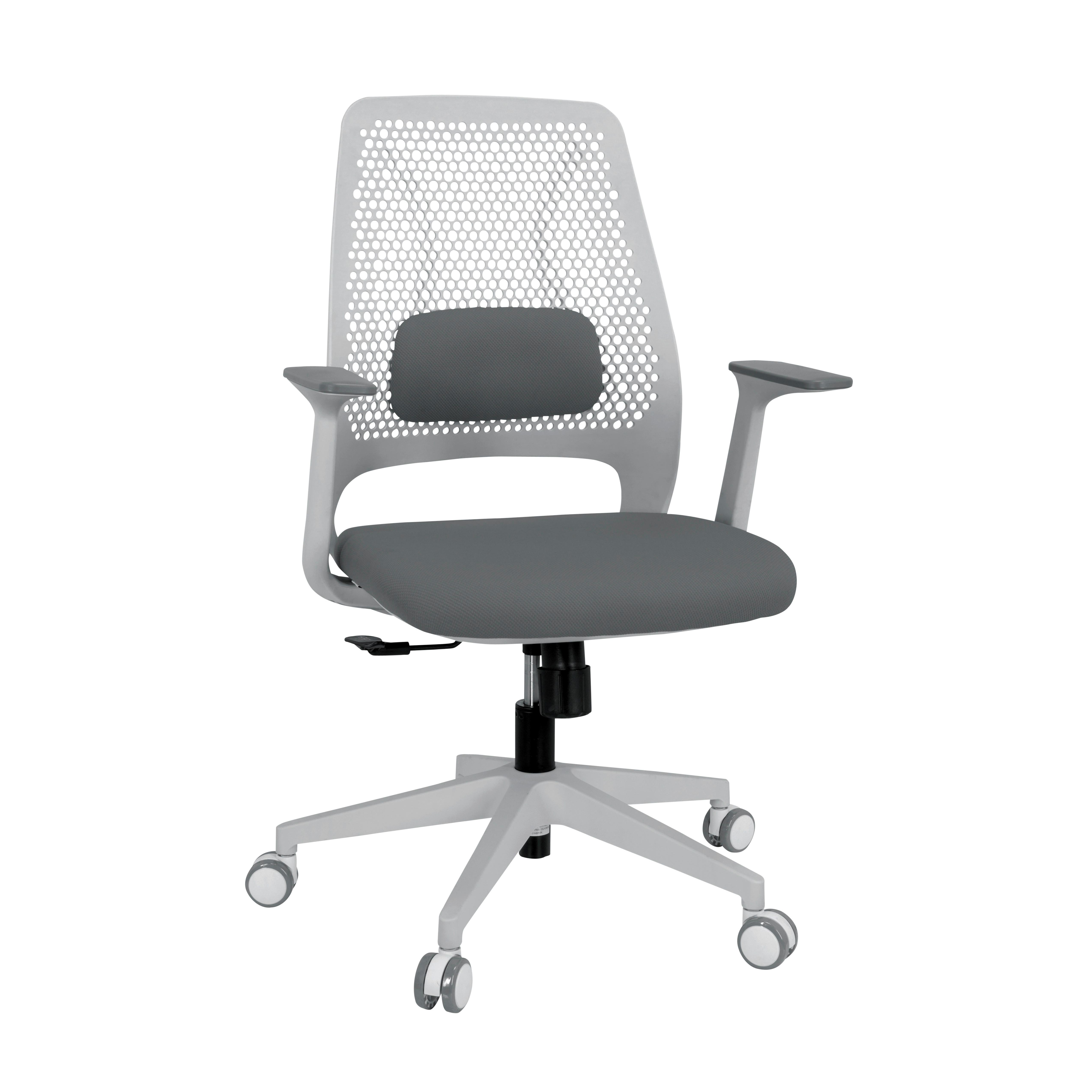Pisarniški Stol Parferio W, Siva - siva/bela, Basics, umetna masa/tekstil (63/99/56cm) - MID.YOU