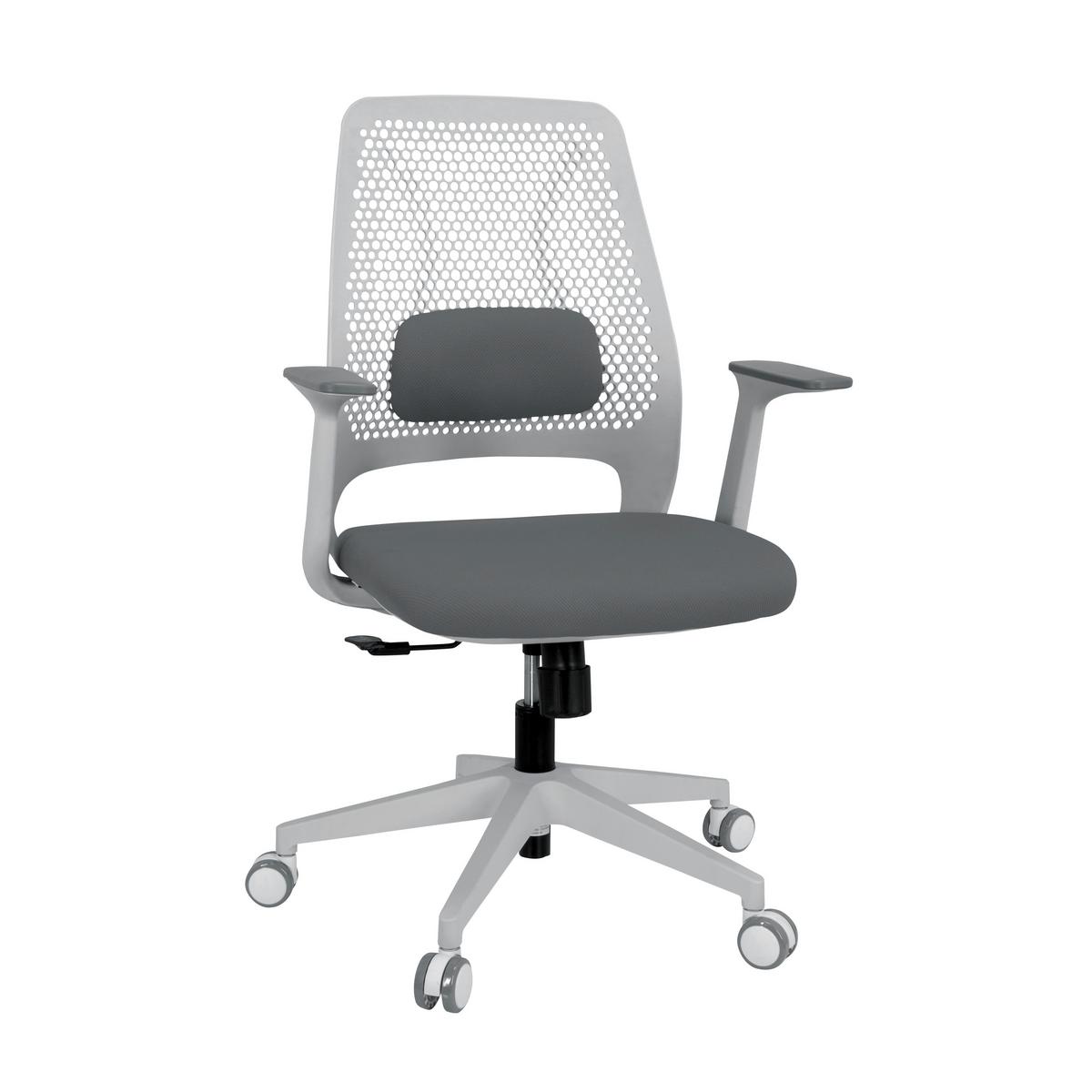 Pisarniški Stol Parferio W, Siva - siva/bela, Basics, umetna masa/tekstil (63/99/56cm) - MID.YOU