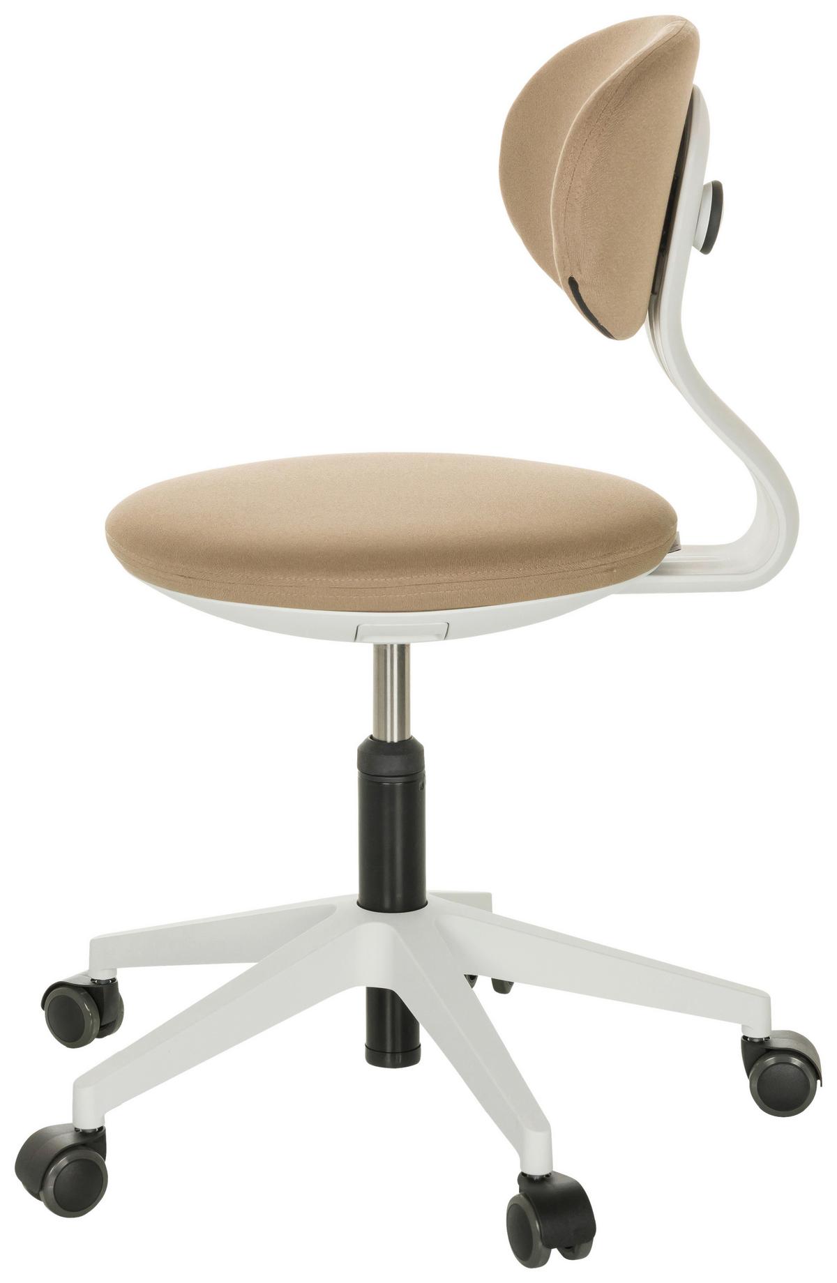 Jugenddrehstuhl Minimovo ca.42x66-87x52cm Beige - Beige/Weiß, Basics, Kunststoff/Textil (42/66-87/52cm) - MID.YOU