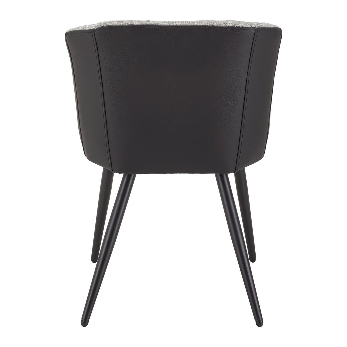 KRZESŁO Z PODŁOKIETNIKAMI BIANCO - czarny/szary, Modern, skóra/metal (55,5/75,5/58cm) - Bessagi Home