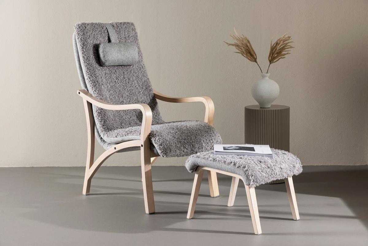 Armlehnstuhl Faro Hellgrau - Eichefarben/Hellgrau, MODERN, Holz/Textil (60/107/89cm) - Livetastic