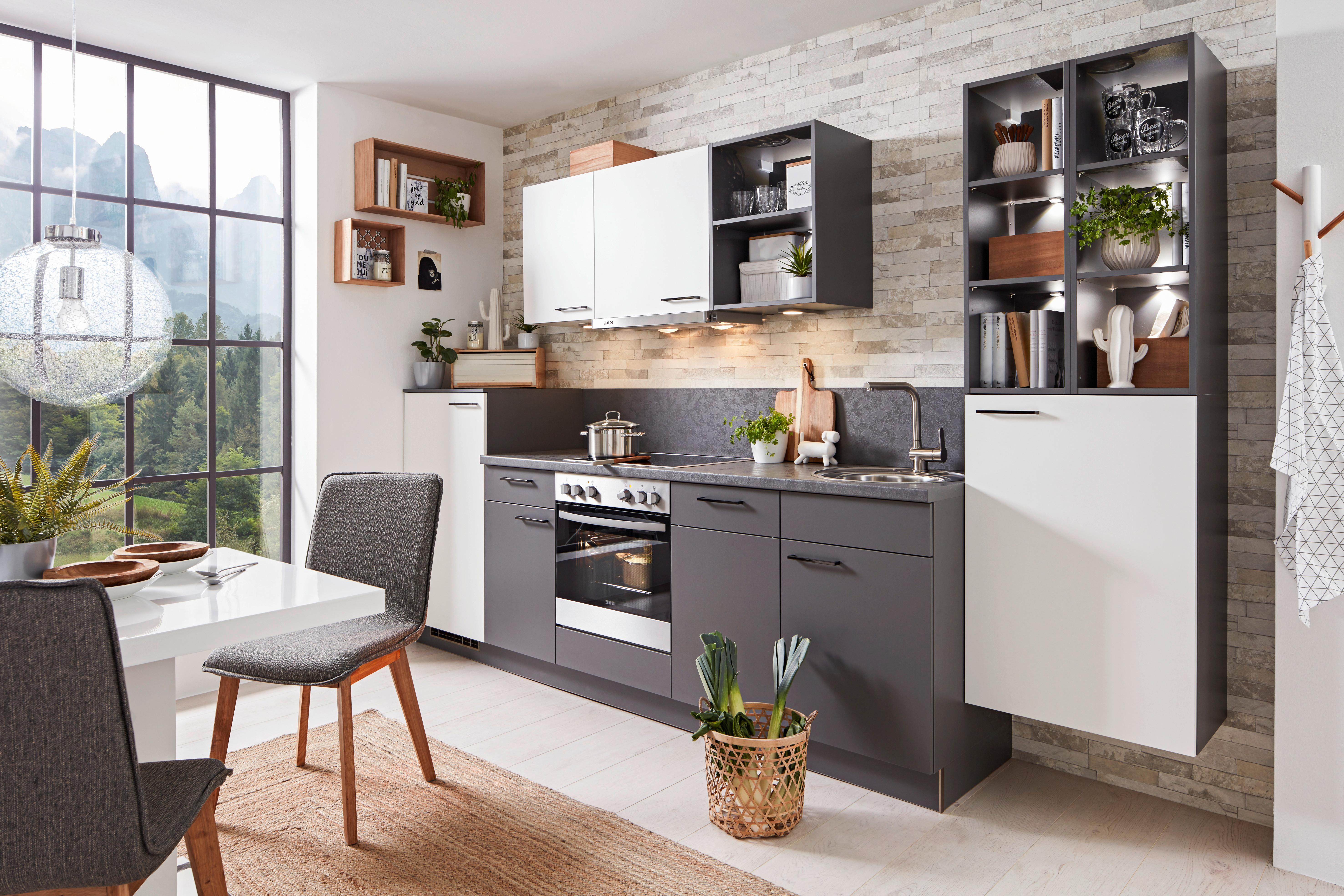 Beépíthető Konyha Win - antracit/fehér, Modern (320cm) - Express-Kuechen