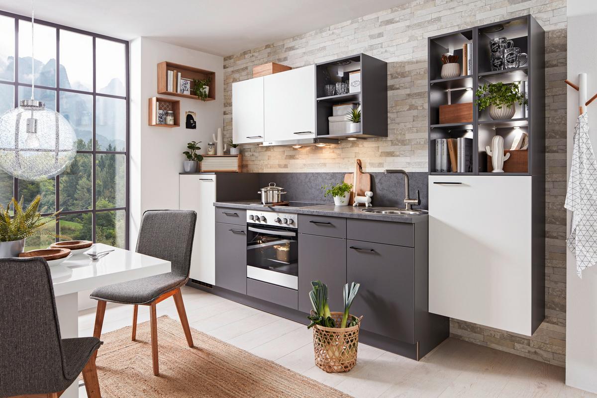 Beépíthető Konyha Win - antracit/fehér, Modern (320cm) - Express-Kuechen