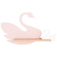 Dječja Zidna Svjetiljka Swan - pink/bijela, Basics, drvni materijal/drvo (27/12/31cm)