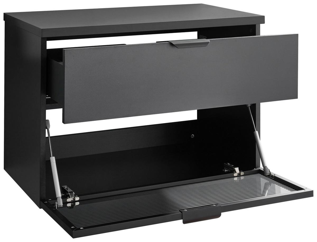 Mosdó Alatti Szekrény Diosa - fekete, Konventionell, faalapú anyag/üveg (80/55/46cm) - home24