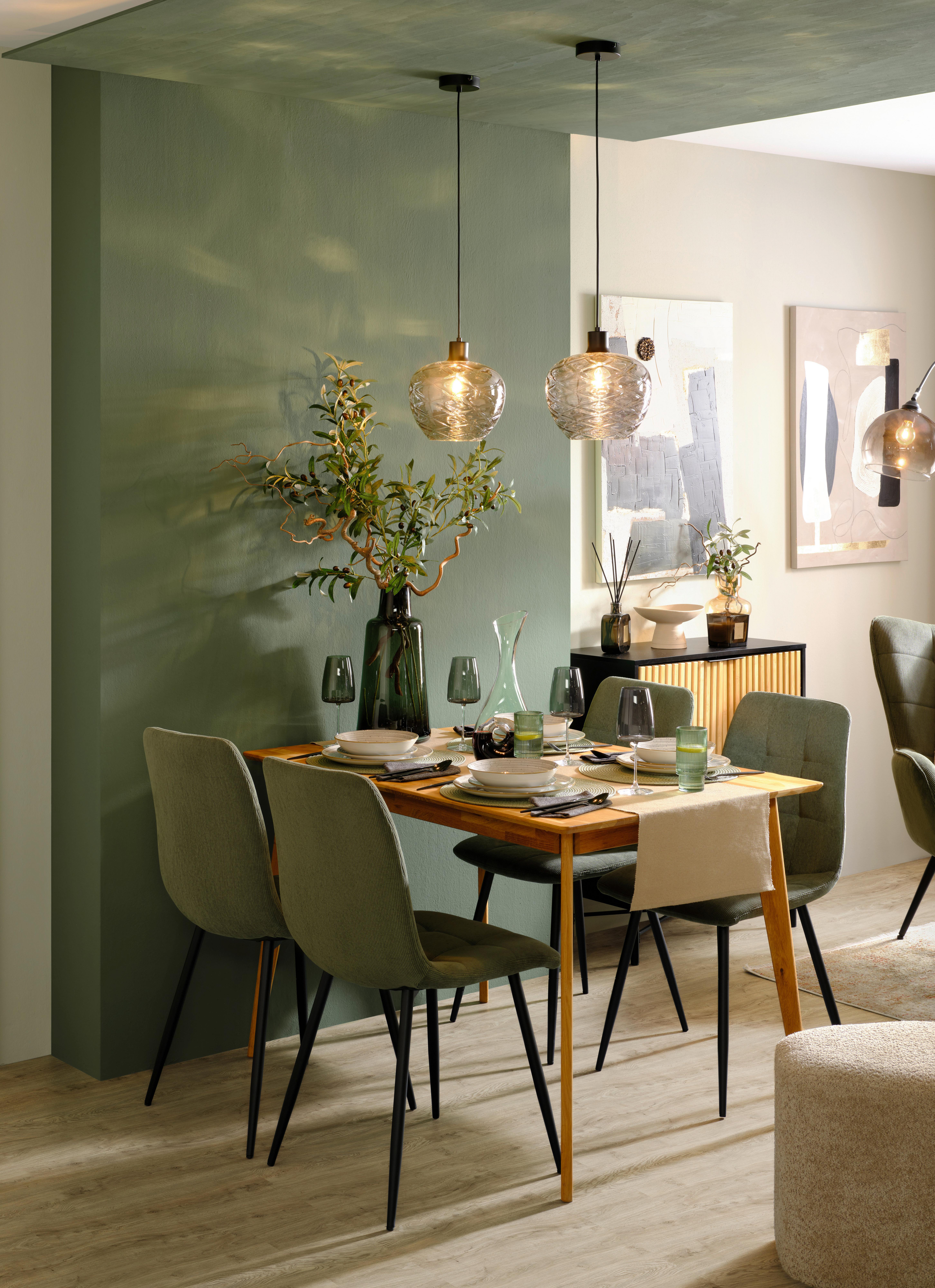 Viseča Svetilka Ruz - črna, Moderno, kovina/steklo (24/120cm) - Modern Living