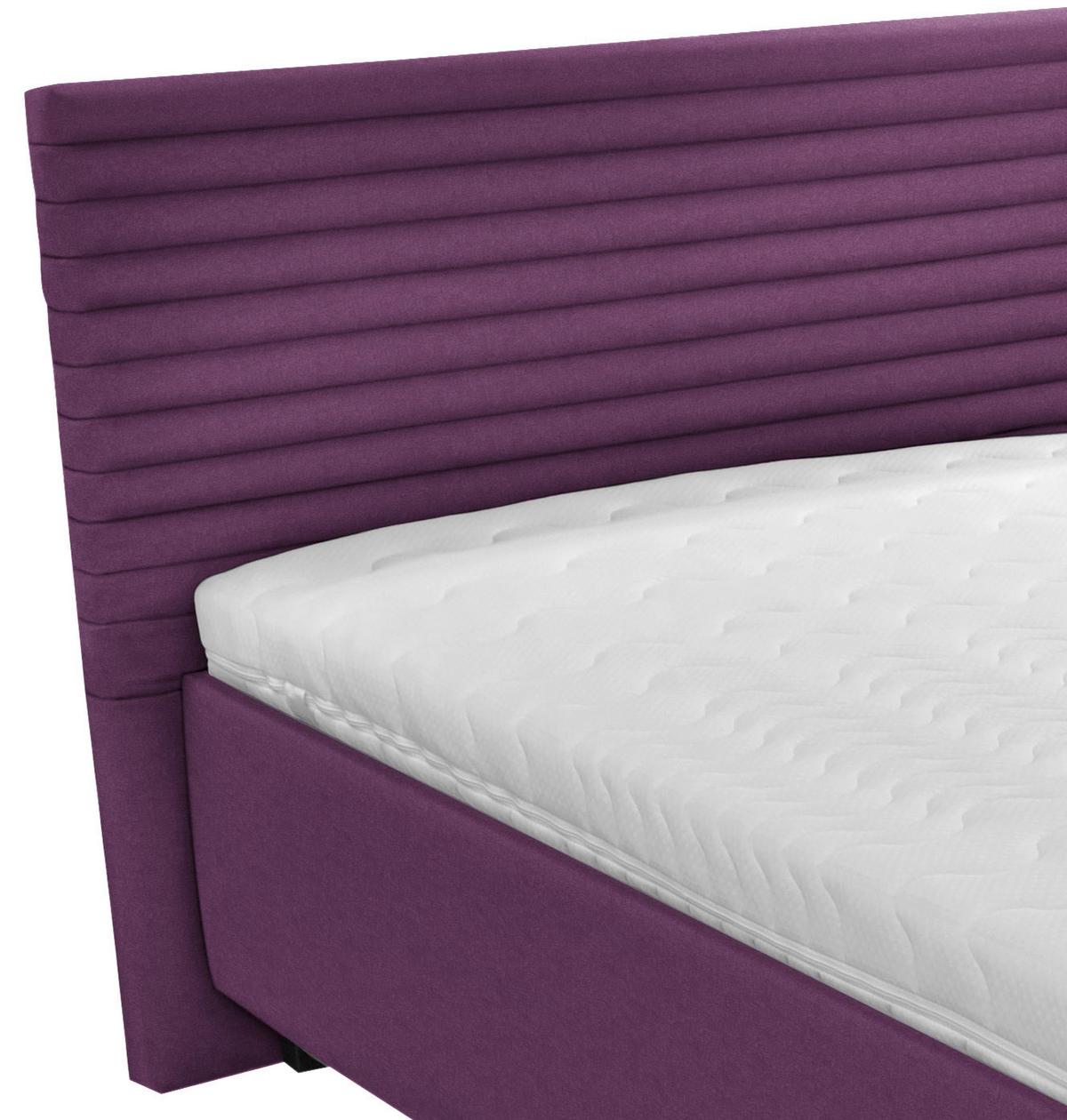 Tapecirani Krevet Como - bijela/ljubičasta, drvo/tekstil (120/200cm)