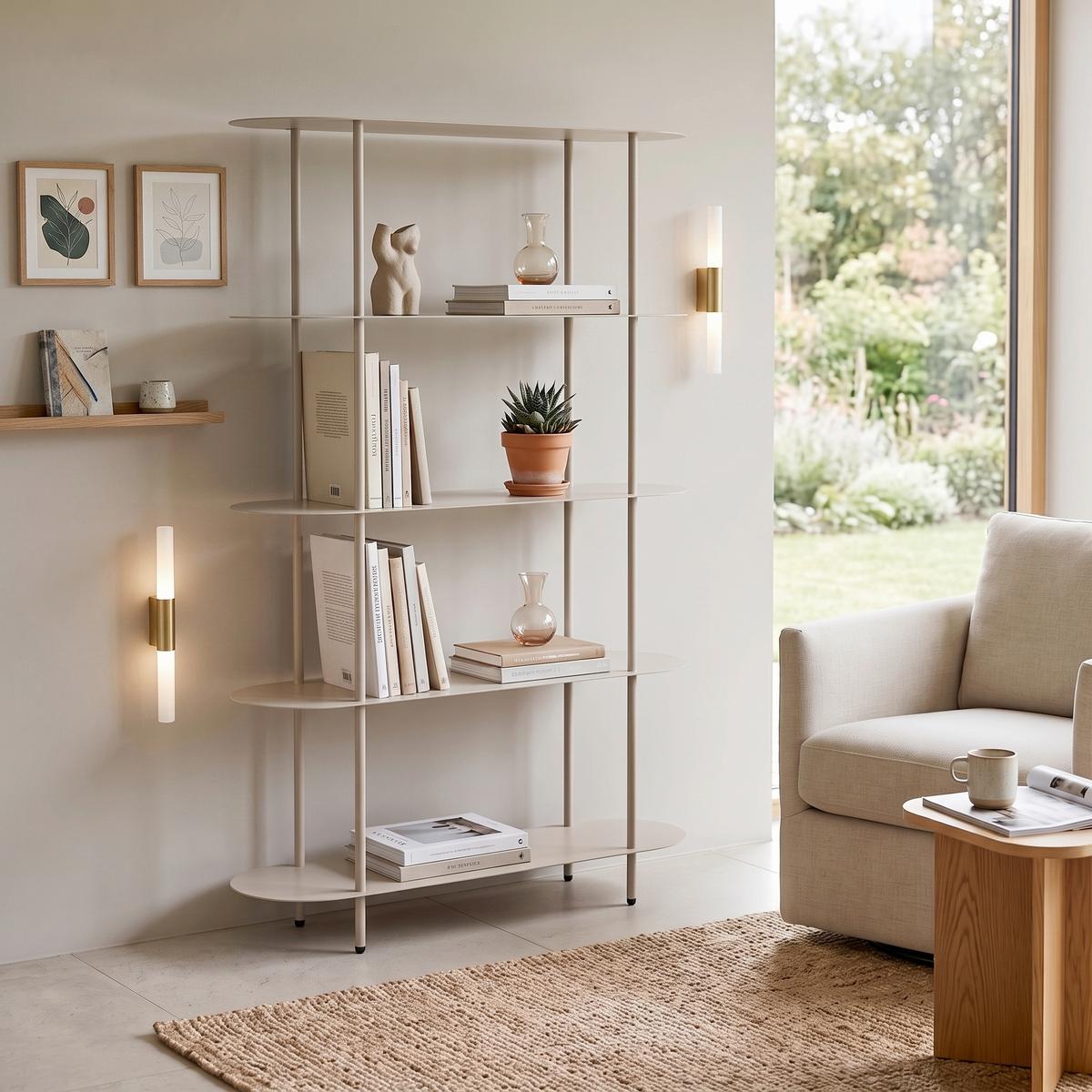 Regal Rieti Beige - Beige, Design, Metall (90/150/31cm) - MID.YOU