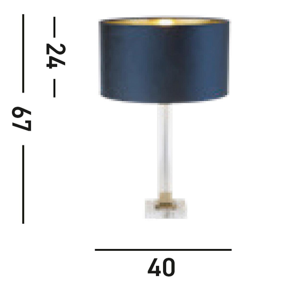 Asztali Lámpa Eu67522az Scarborough - sárgarézszínű/aranyszínű, Trend, üveg/textil (40/67cm)