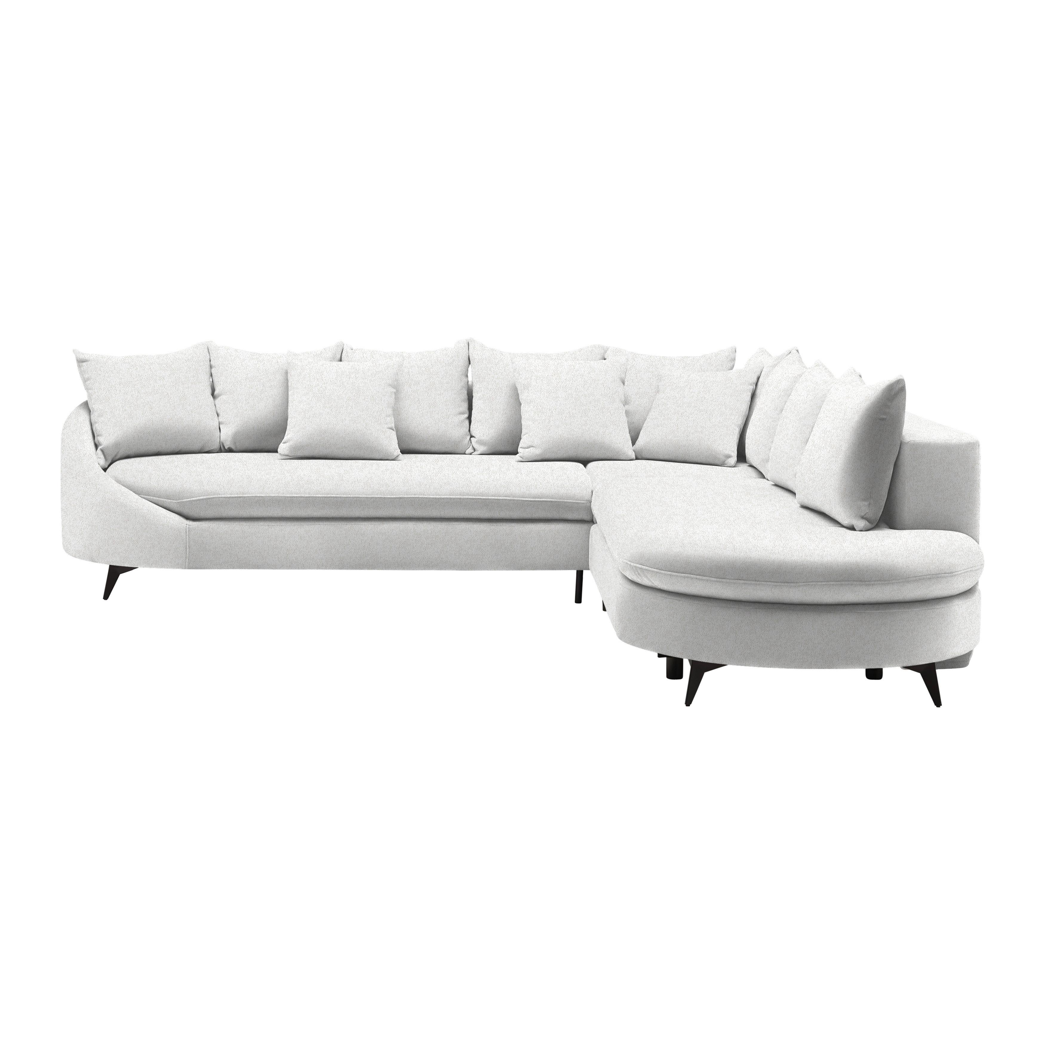 Ecksofa Axel Creme - Creme/Schwarz, MODERN, Textil/Metall (291/87/250cm) - Mömax