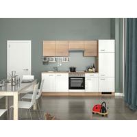 Moderen Kuhinjski Blok Z Aparati Samoa, Bela, Hrast - bela/barve aluminija, Konvencionalno, umetna masa/leseni material (270/200/60cm) - FlexWell