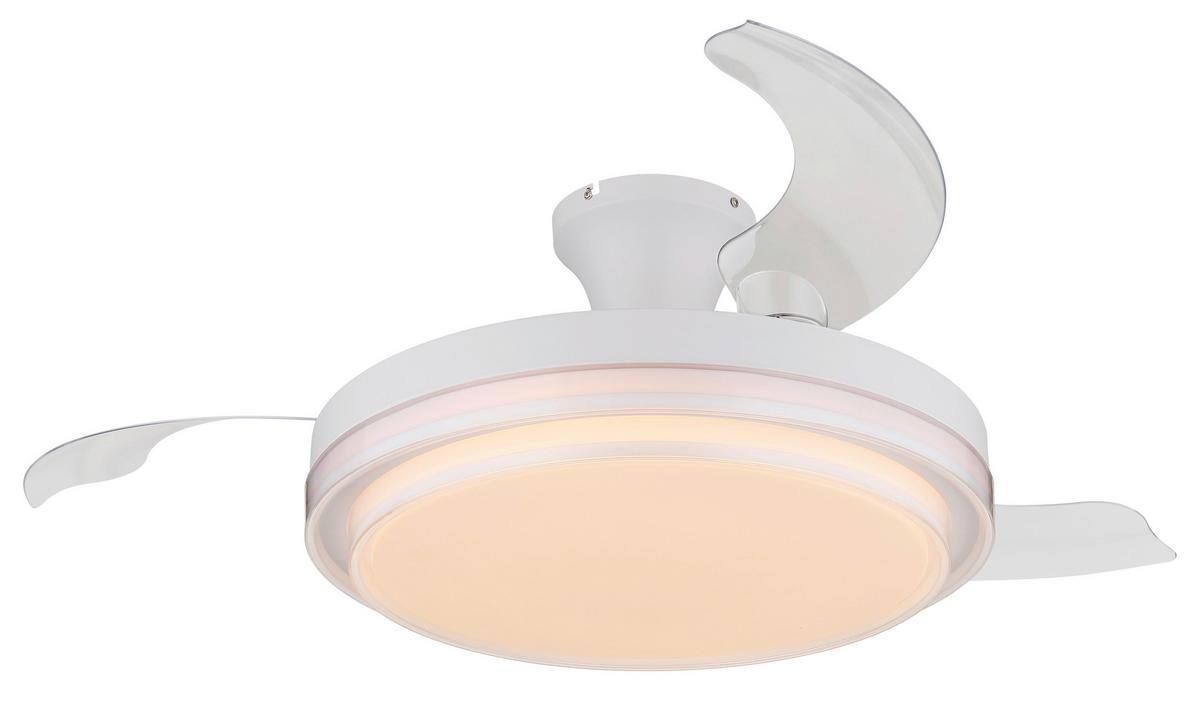 Stropni Ventilator Bijela Boja - bijela/prozirno, Konvencionalno, metal/plastika (106,6/27,5cm) - Globo