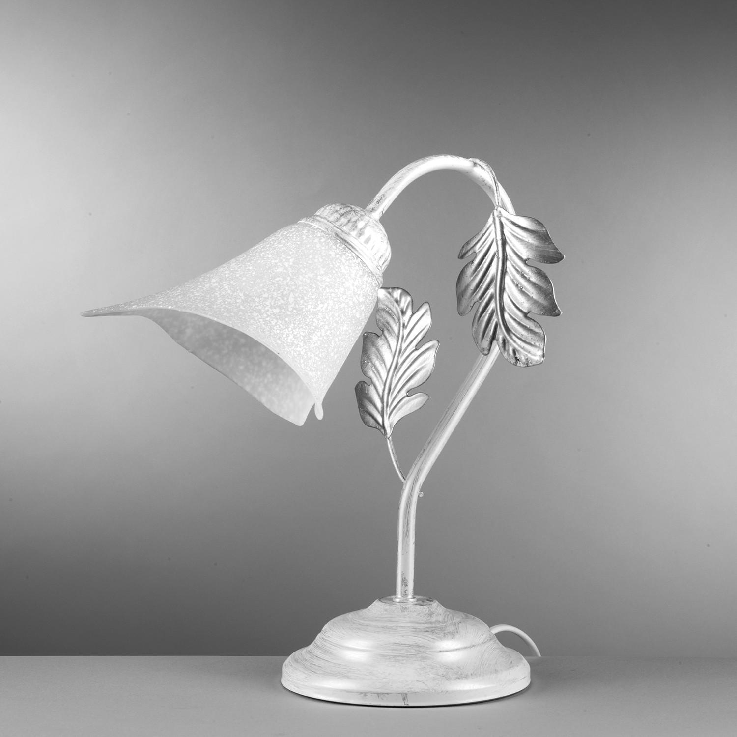 Tischleuchte Marilena Weiß/Silber max. 6 Watt - Silberfarben/Weiß, KONVENTIONELL, Glas/Metall (29/35cm)
