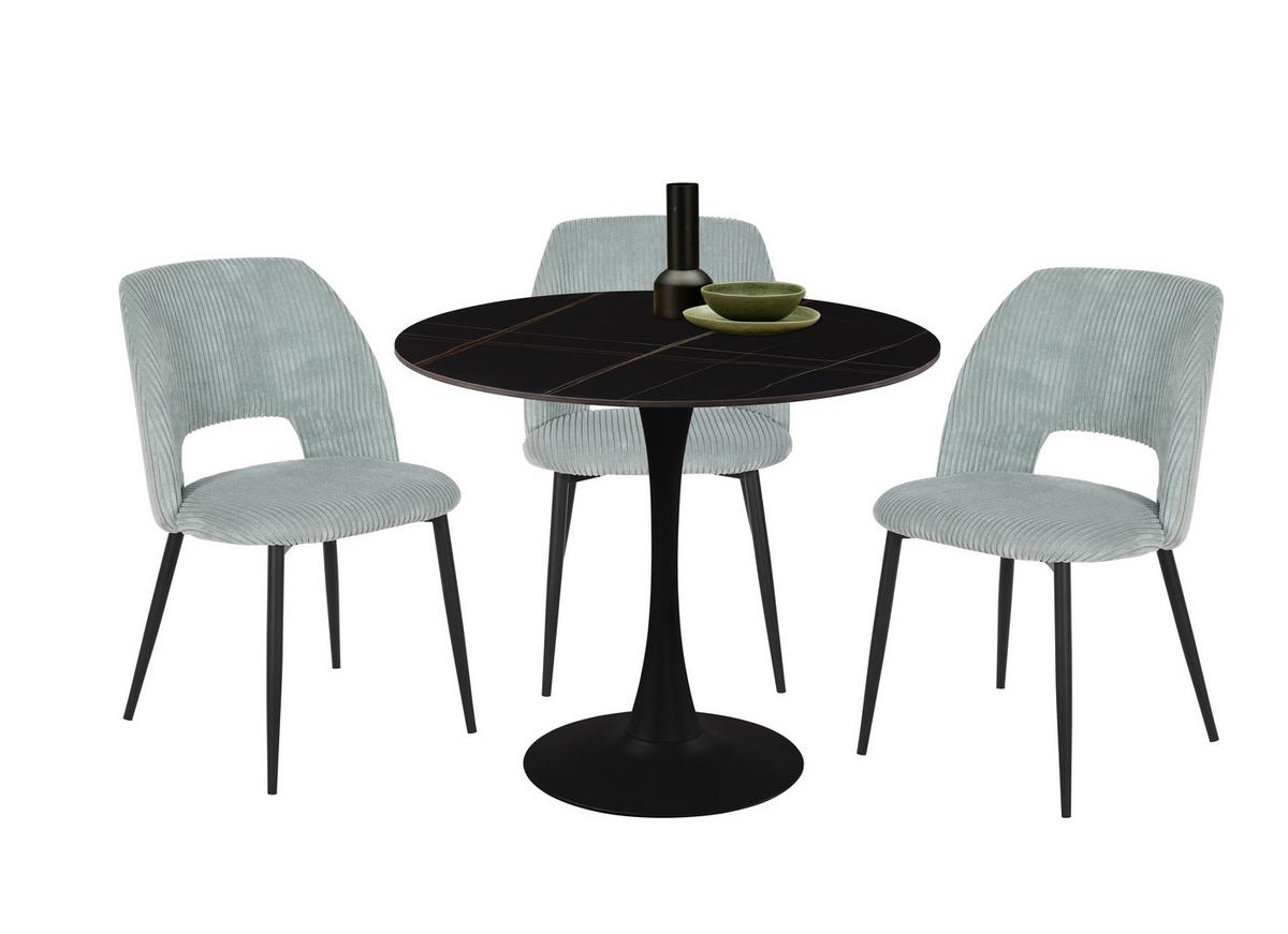 Esstisch Panther 2 Schwarz matt - Schwarz, Modern, Keramik/Metall (90/76cm) - Mömax