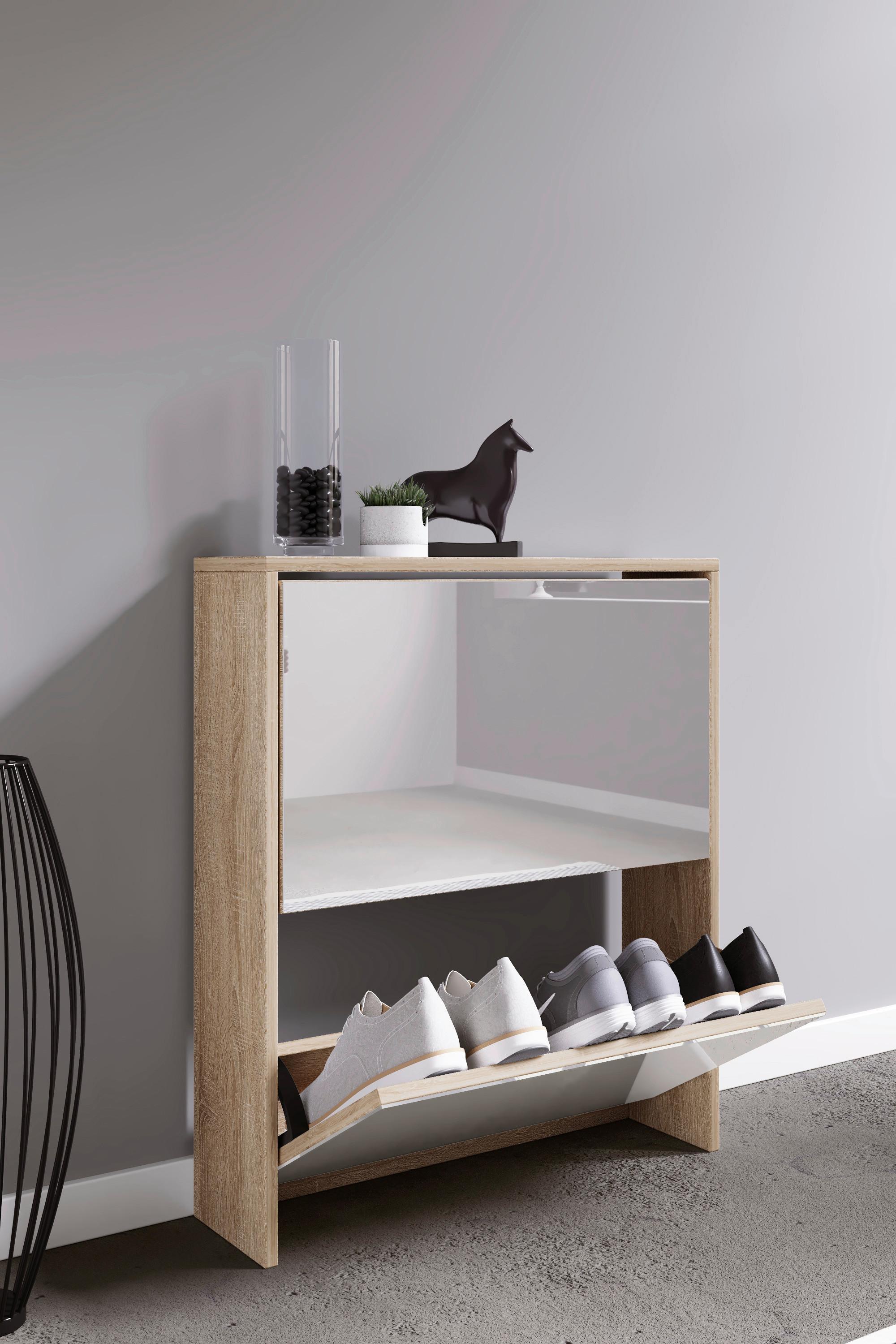 Schuhkipper Stido L Honigeiche/Weiß - Honigeiche, KONVENTIONELL, Holzwerkstoff (63/73/17cm) - MID.YOU