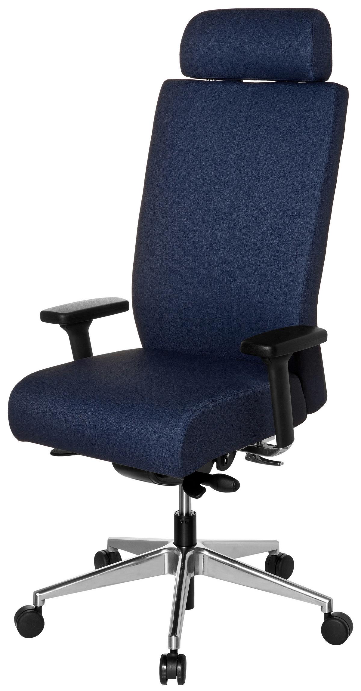 Pisarniški Stol Pro-tec Xxl, Modra - črna/barve aluminija, Moderno, kovina/umetna masa (59/138/49cm) - MID.YOU