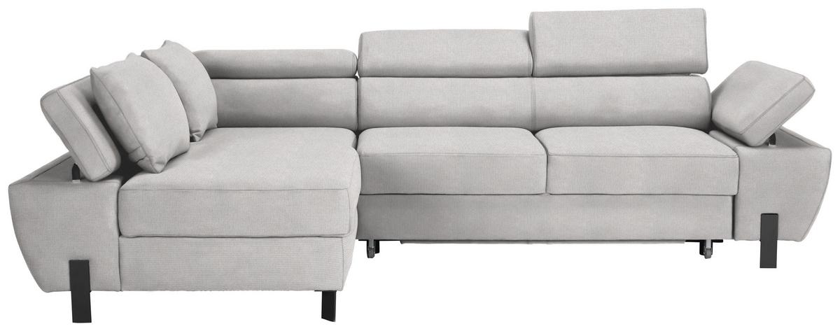 Kutna Garnitura Molina Mini - srebrne boje/crna, Moderno, tekstil/metal (189/277cm) - Mömax