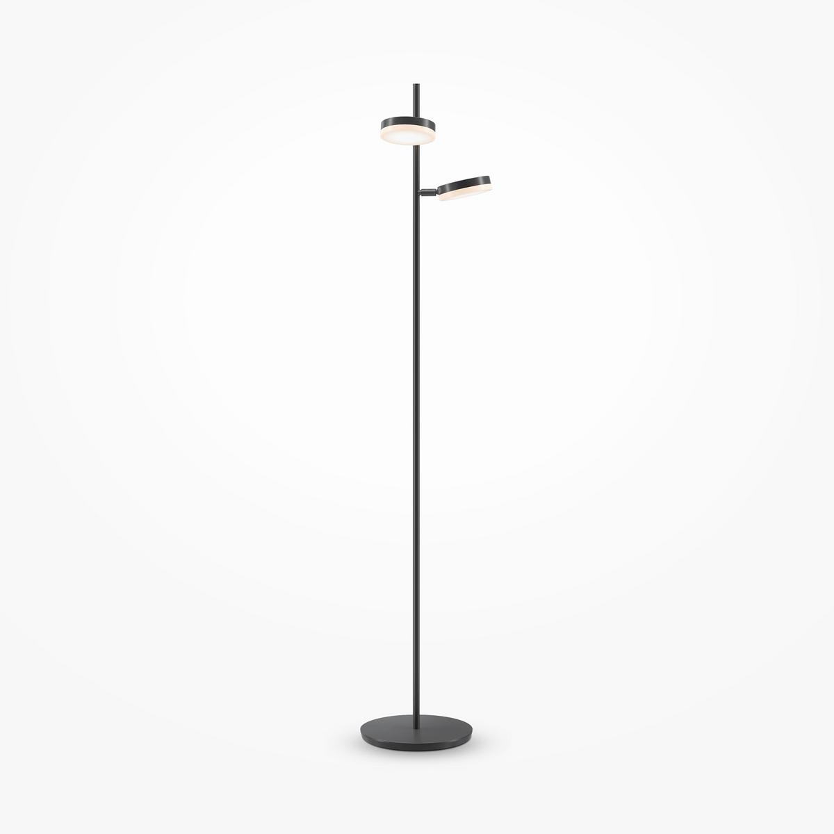 Stehleuchte Fad Schwarz max. 12 Watt - Schwarz, Trend, Kunststoff/Metall (25/145cm) - MAYTONI