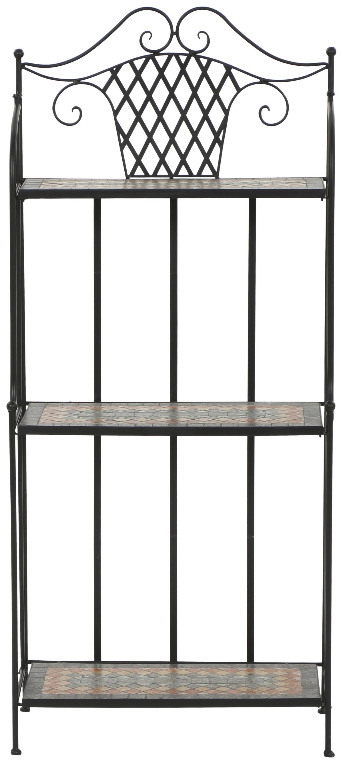 GARTENREGAL 380823 - Multicolor/Schwarz, MODERN, Keramik/Metall (62/142/29cm) - Siena Garden