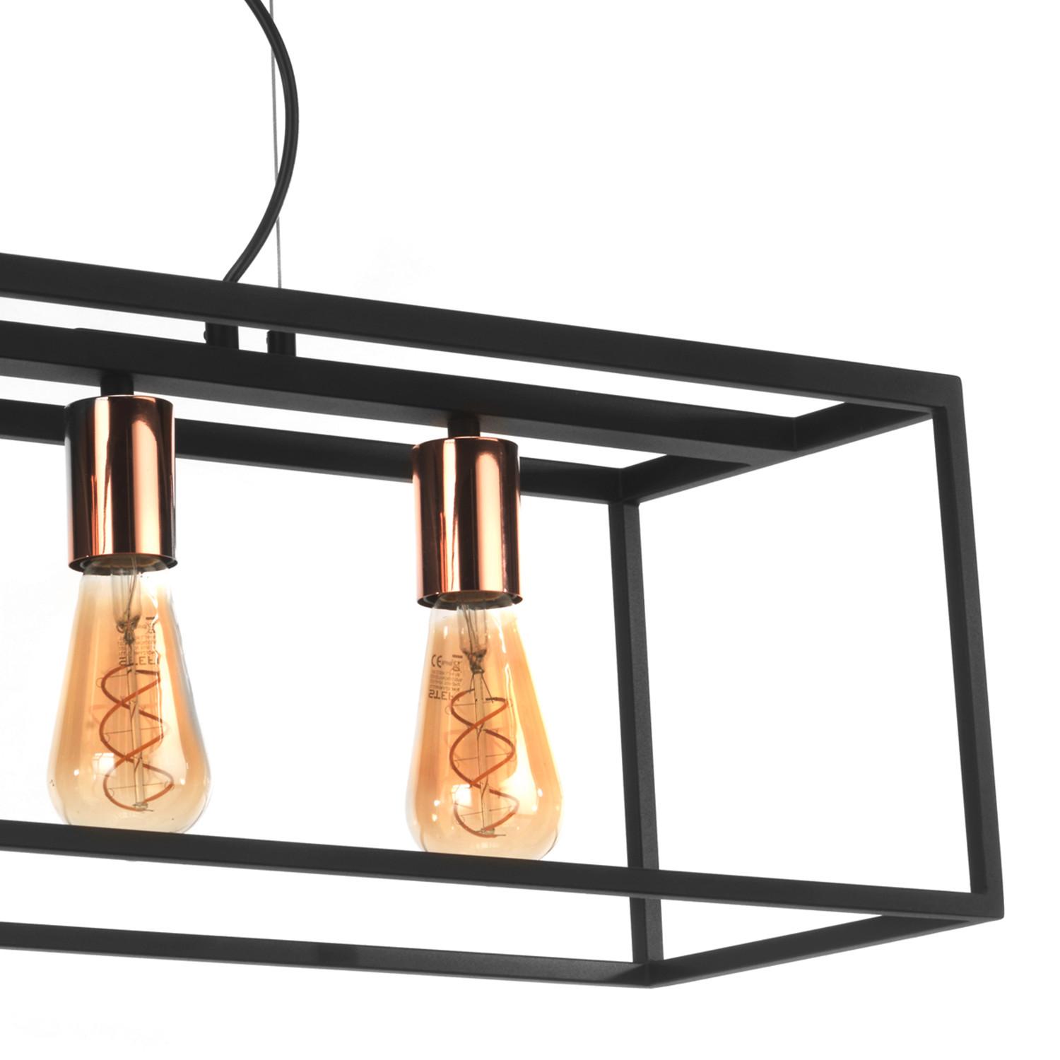 Hängeleuchte Floki Schwarz/Kupfer max. 22 Watt - Schwarz/Kupferfarben, Design, Metall (85/22/110cm)