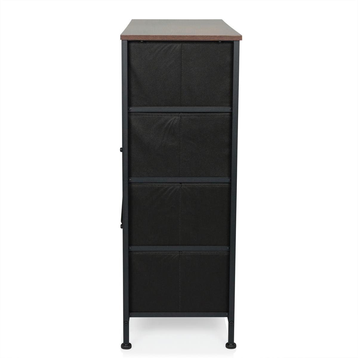 Komoda Ragala Light, Barva Hrasta - črna/barve hrasta, Moderno, kovina/tekstil (80/82/30cm) - MID.YOU