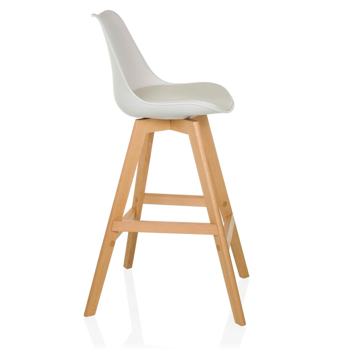 Set Barskih Stolov Scandi High, 2 Kos - bela/barve bukve, Moderno, umetna masa/les (51/99/51cm) - MID.YOU