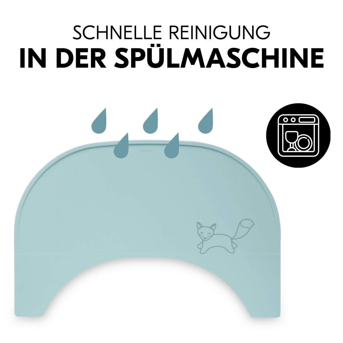 TACKA DO JEDZENIA I ZABAWY 551165 HIGHCHAIR TRAY MAT - miętowy, Basics, tworzywo sztuczne (28/0,5/42,5cm) - Hauck