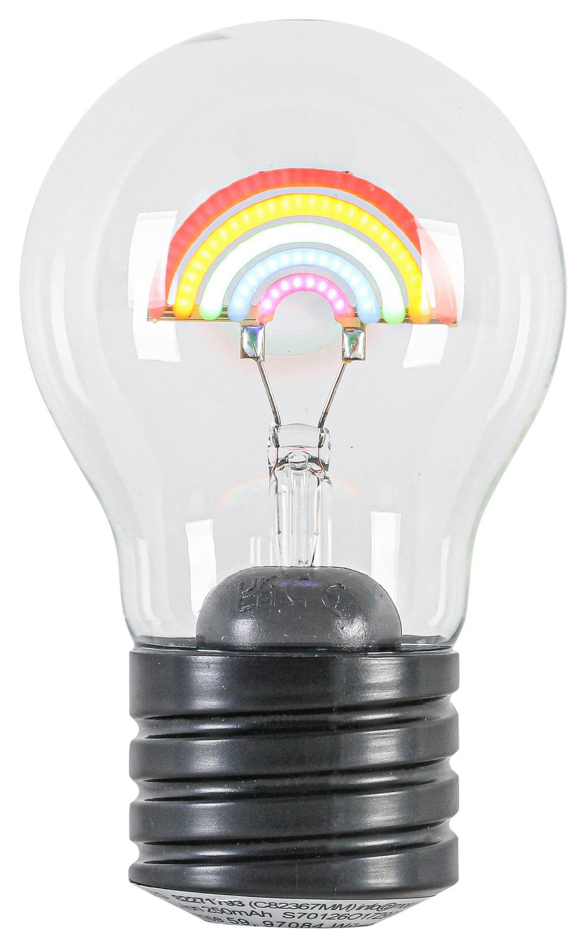 LED-Dekoleuchte Birni Schwarz max. 0,15 Watt - Transparent/Schwarz, MODERN, Glas/Kunststoff (7/12cm) - Mömax