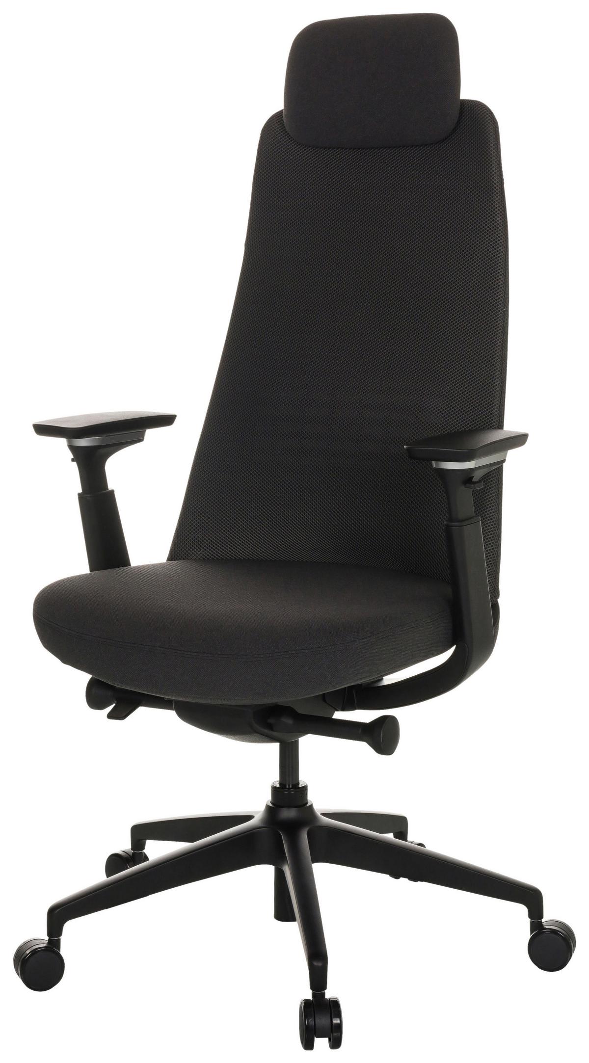 Pisarniški Stol Yucano, Črna - črna, Basics, kovina/umetna masa (68/120-131/60cm) - MID.YOU