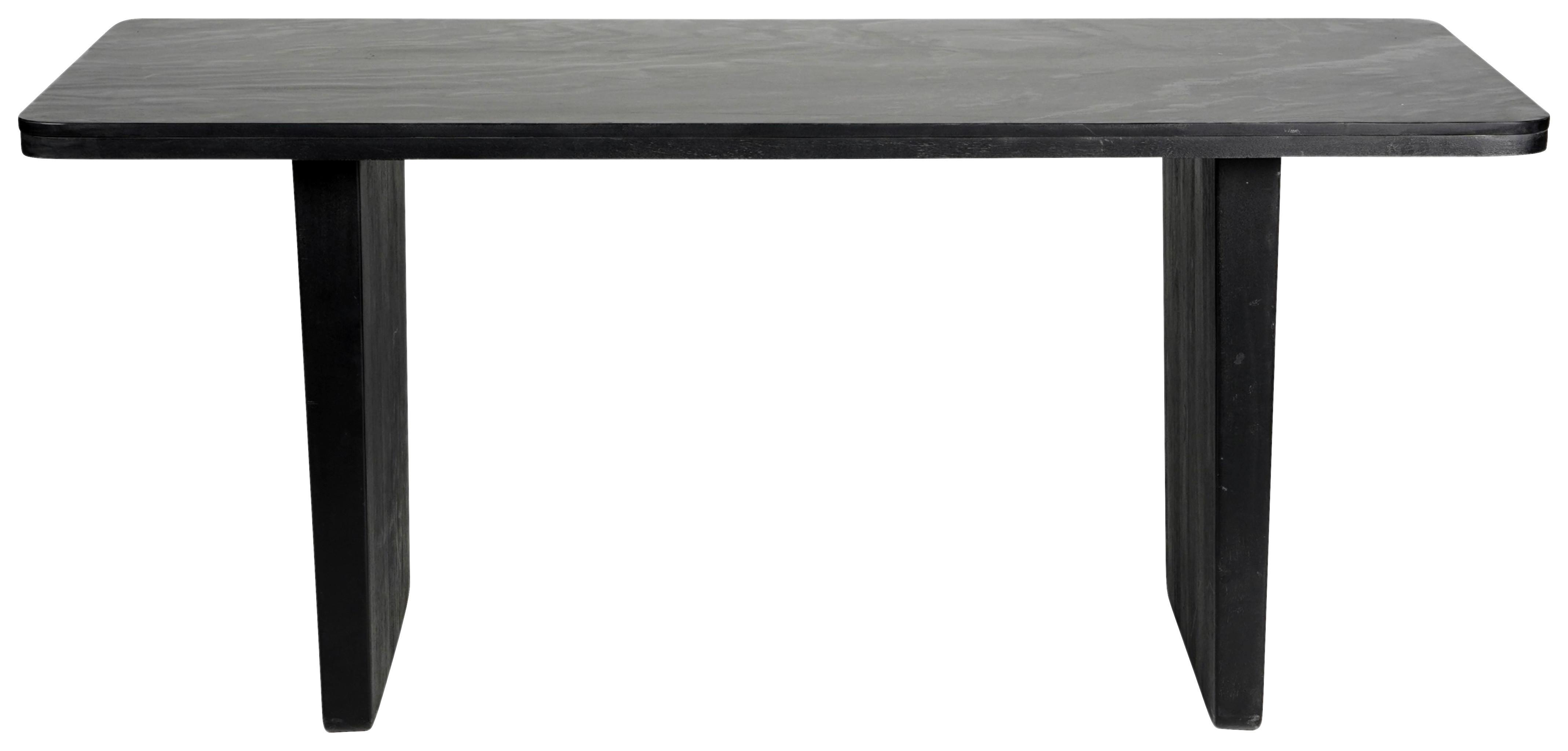 Esstisch Leon Schwarz Mangoholz - Schwarz, MODERN, Holz/Stein (175/76/85cm) - Premium Living