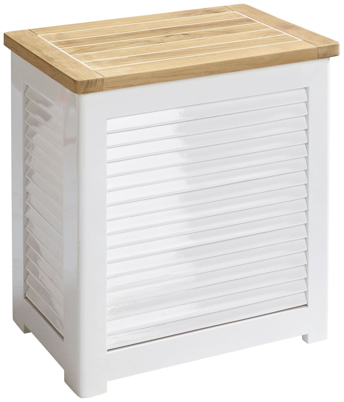 TRUHE CLASSIC 5066112 - Weiß/Teakfarben, ROMANTIK / LANDHAUS, Holz (45/48/31cm) - MID.YOU