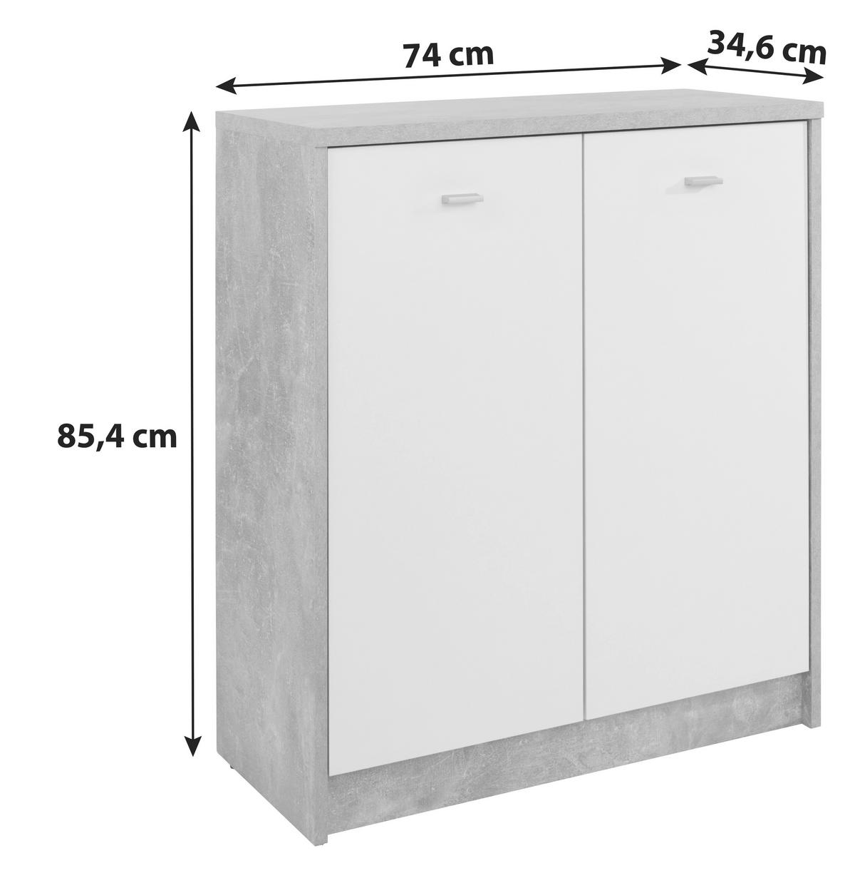 Komoda 4-you New, Siva, Bela - barve kroma/siva, Moderno, umetna masa/leseni material (74/85,4/34,6cm) - Mömax