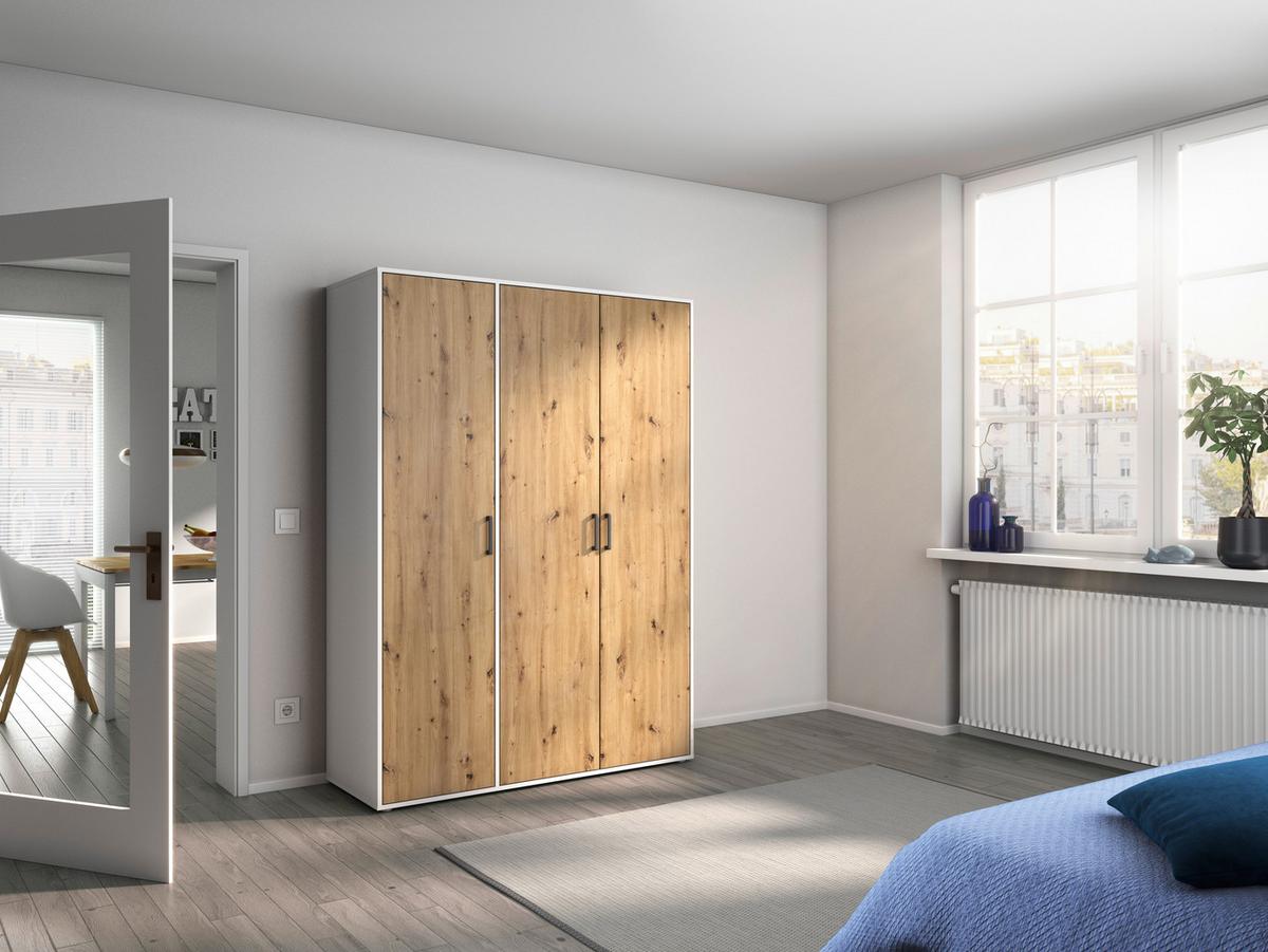DULAP  USI ROTATIVE VOYAGER - alb/stejar Artisan, Modern, material pe bază de lemn (140/194/53cm) - Modern Living
